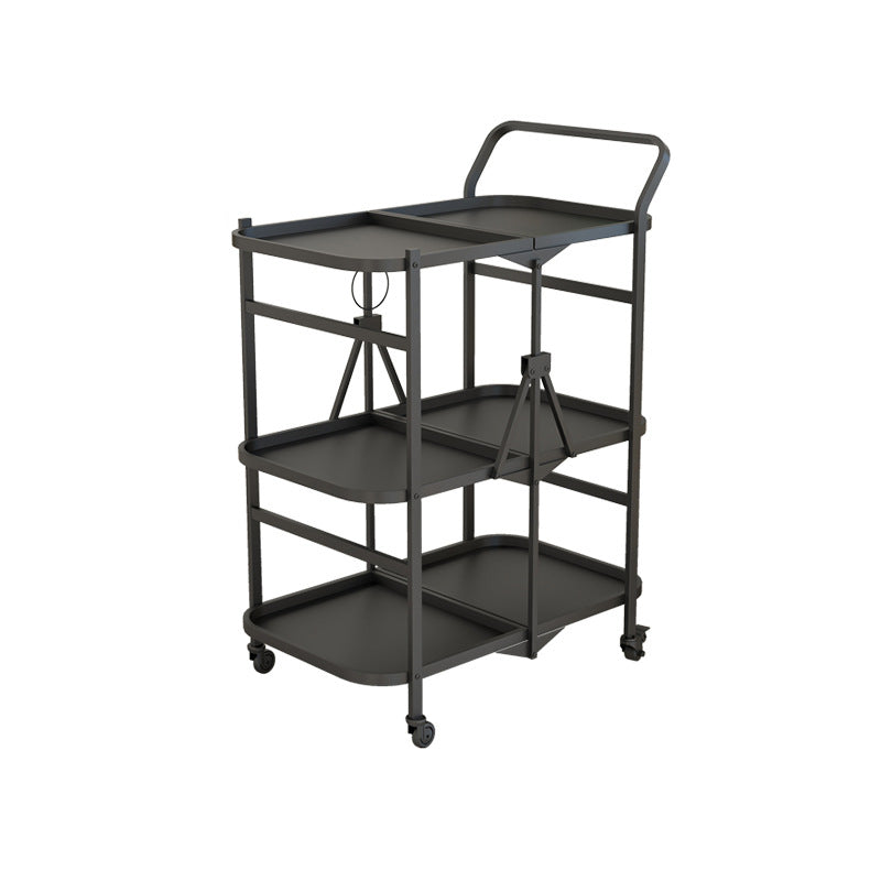 Contemporary 35.43"H Folding Prep Table Rectangular Metal Prep Table for Dining Room