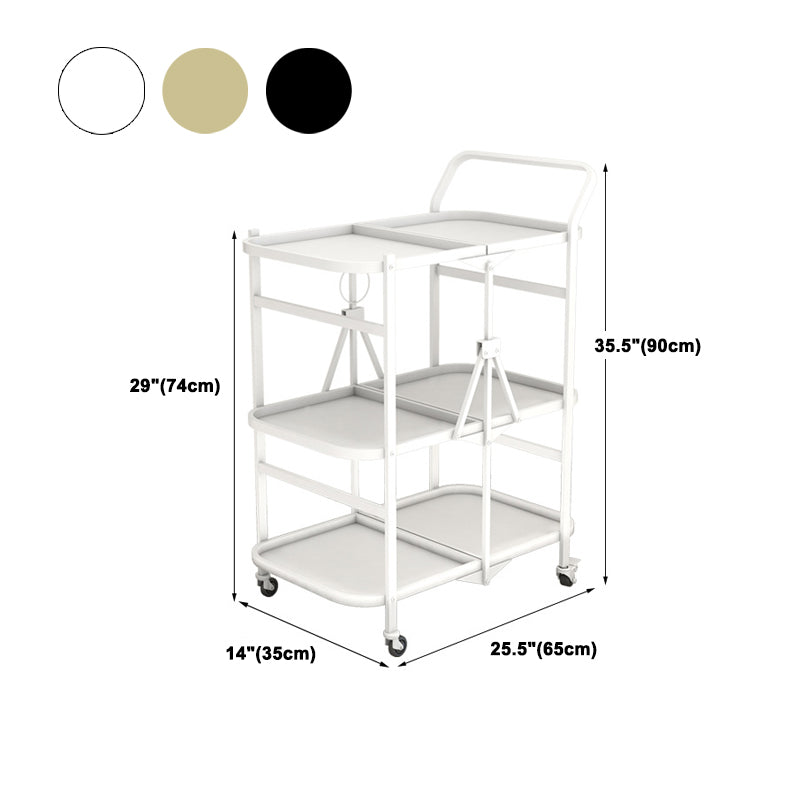 Contemporary 35.43"H Folding Prep Table Rectangular Metal Prep Table for Dining Room