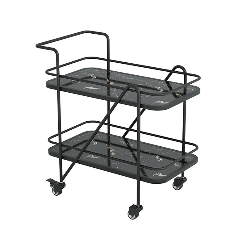 Rolling Modern Prep Table Metal Prep Table with Storage for Dining Room