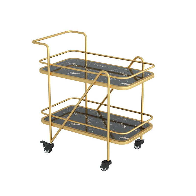 Rolling Modern Prep Table Metal Prep Table with Storage for Dining Room