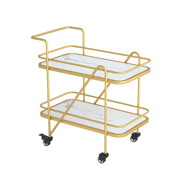 Rolling Modern Prep Table Metal Prep Table with Storage for Dining Room