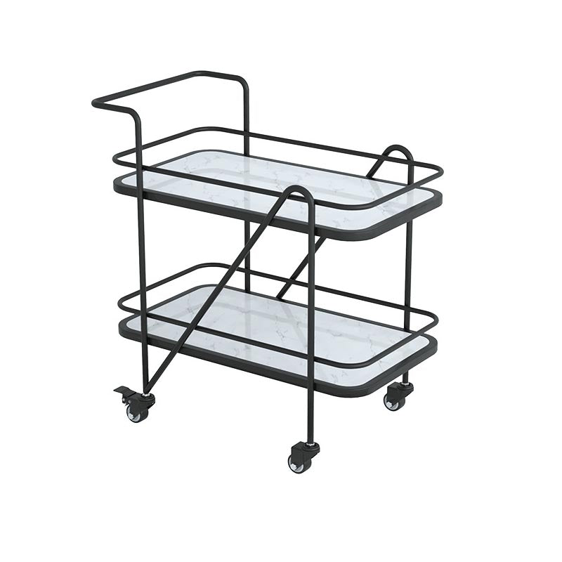 Rolling Modern Prep Table Metal Prep Table with Storage for Dining Room