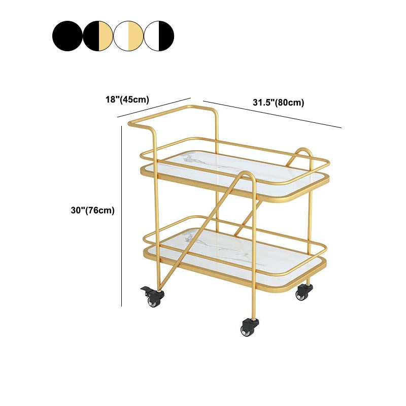 Rolling Modern Prep Table Metal Prep Table with Storage for Dining Room