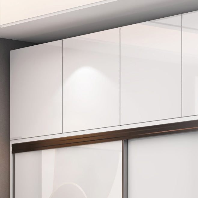 Engineered Wood White Wardrobe Cabinet Modern Wardrobe Closet