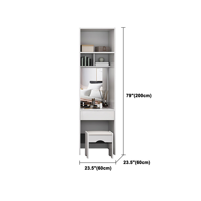 Engineered Wood White Wardrobe Cabinet Modern Wardrobe Closet