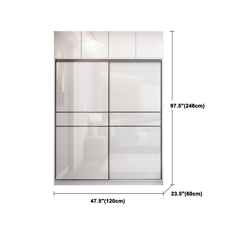 Engineered Wood White Wardrobe Cabinet Modern Wardrobe Closet