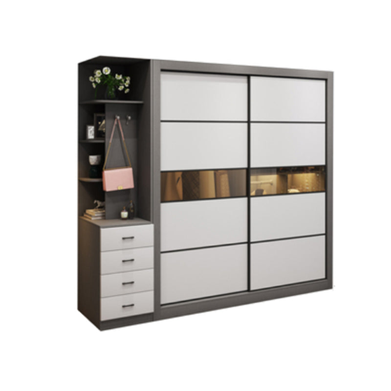 Contemporary Wardrobe Closet Engineered Wood Wardrobe Cabinet