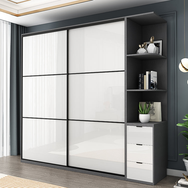 Sliding Engineered Wood Wardrobe Closet Modern Wardrobe Armoire