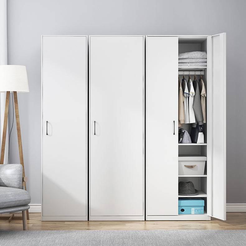 White Contemporary Non-Hanging Armoire Steel Home Cabinet with Door