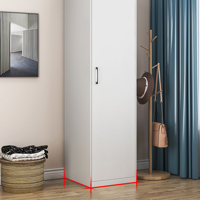 White Contemporary Non-Hanging Armoire Steel Home Cabinet with Door