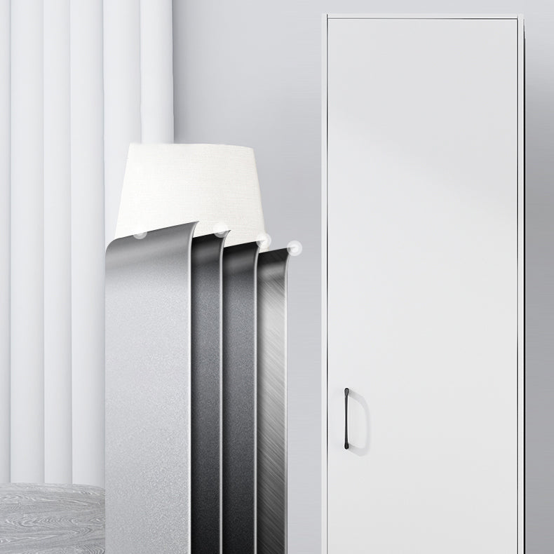 White Contemporary Non-Hanging Armoire Steel Home Cabinet with Door