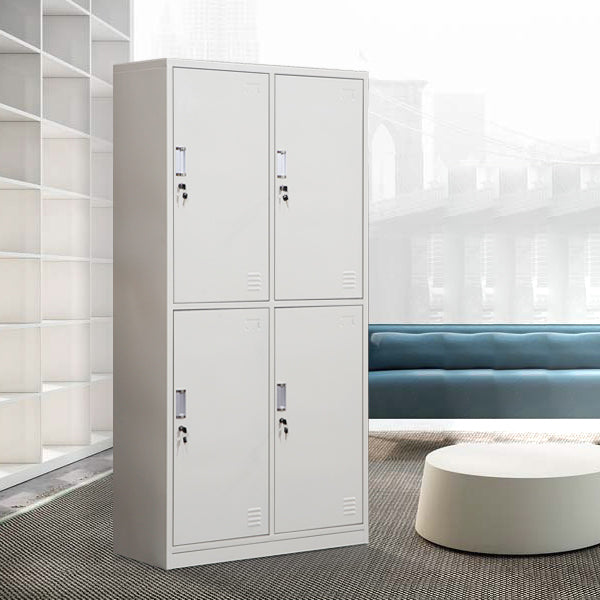 Modern & Contemporary Hinged Door Cabinet Gray Metal Storage Cabinet