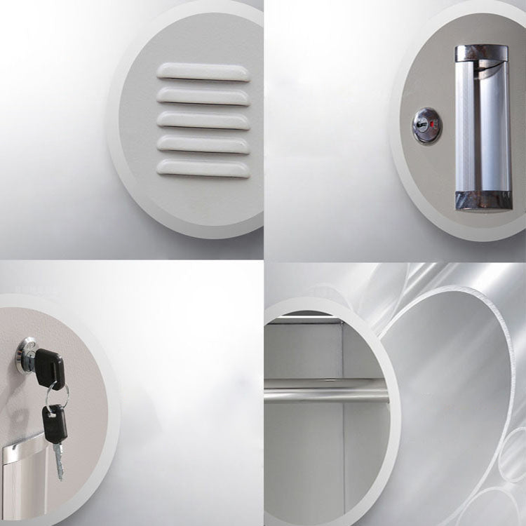 Modern & Contemporary Hinged Door Cabinet Gray Metal Storage Cabinet