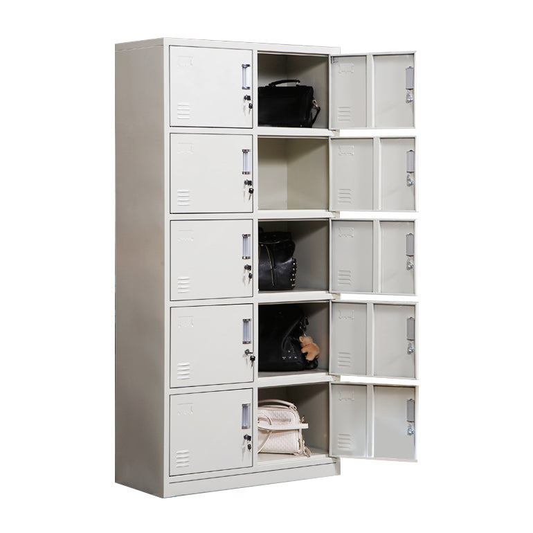 Modern & Contemporary Hinged Door Cabinet Gray Metal Storage Cabinet