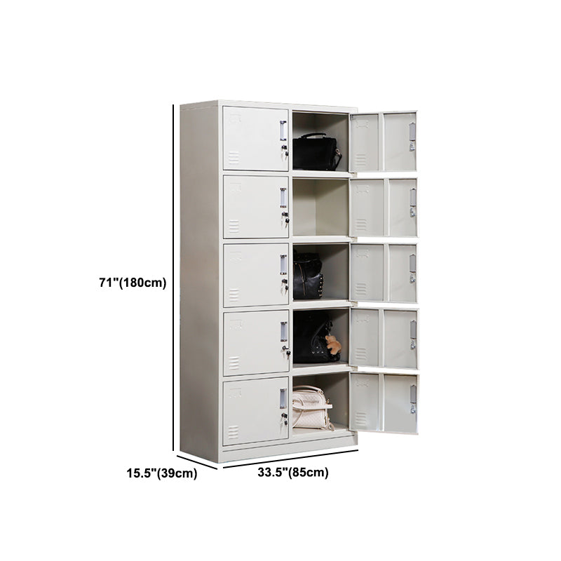 Modern & Contemporary Hinged Door Cabinet Gray Metal Storage Cabinet