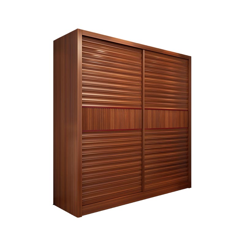 Brown Contemporary Wardrobe Armoire Engineered Wood Wardrobe Closet