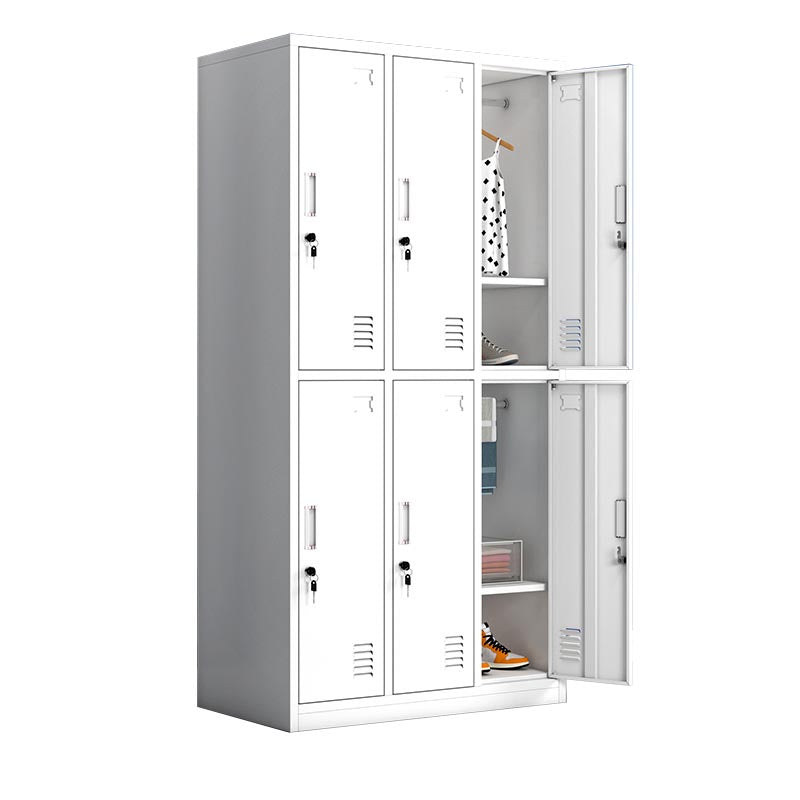 White Metal Wardrobe Armoire Contemporary Hinged Wardrobe Cabinet