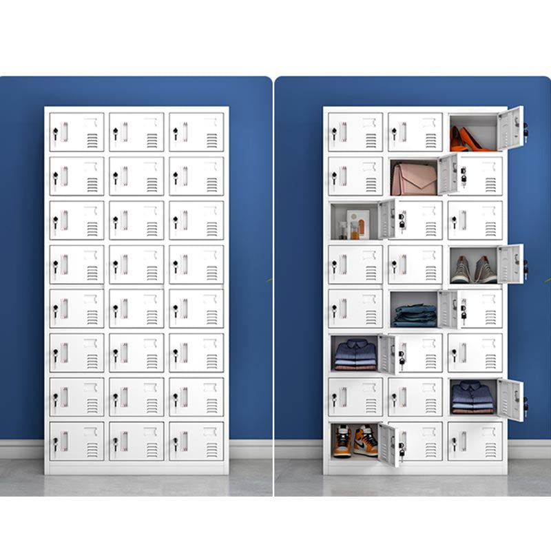 White Metal Wardrobe Armoire Contemporary Hinged Wardrobe Cabinet