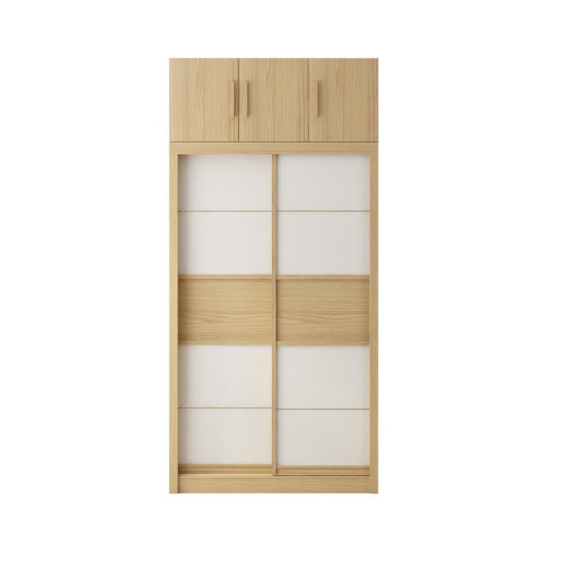 Modern Natural Wardrobe Armoire Engineered Wood Wardrobe with Drawer