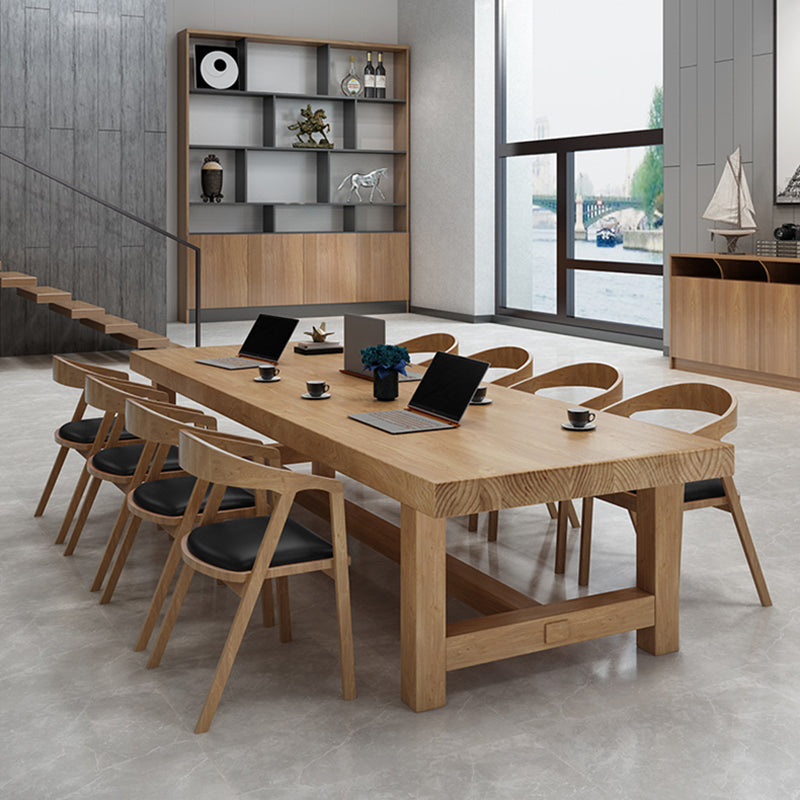 Pine Wood Rectangular Writing Desk Natural Contemporary Desk