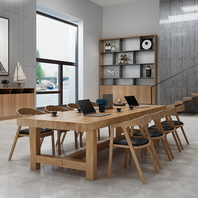 Pine Wood Rectangular Writing Desk Natural Contemporary Desk