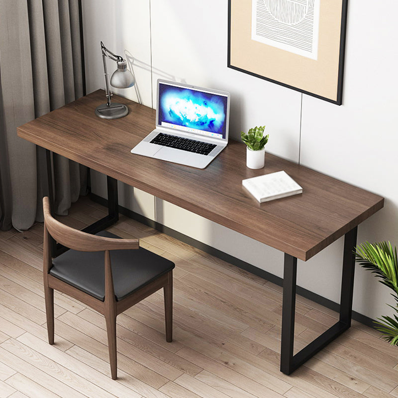 Industrial Style Office Desk Rectangle Solid Wood Desk with Sled Base for Home