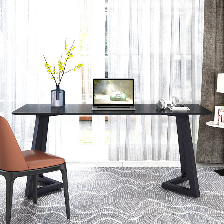 Black Office Desk Contemporary Style Writing Desk for Office and Home