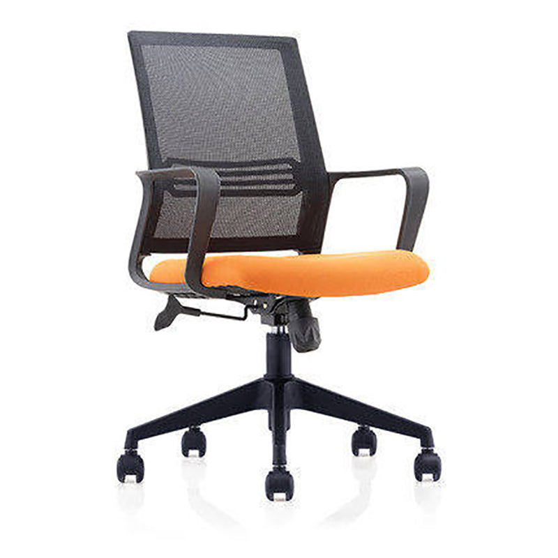 Mid Back Office Chair Fixed Arm Breathable Mesh Task Chair for Home and Office