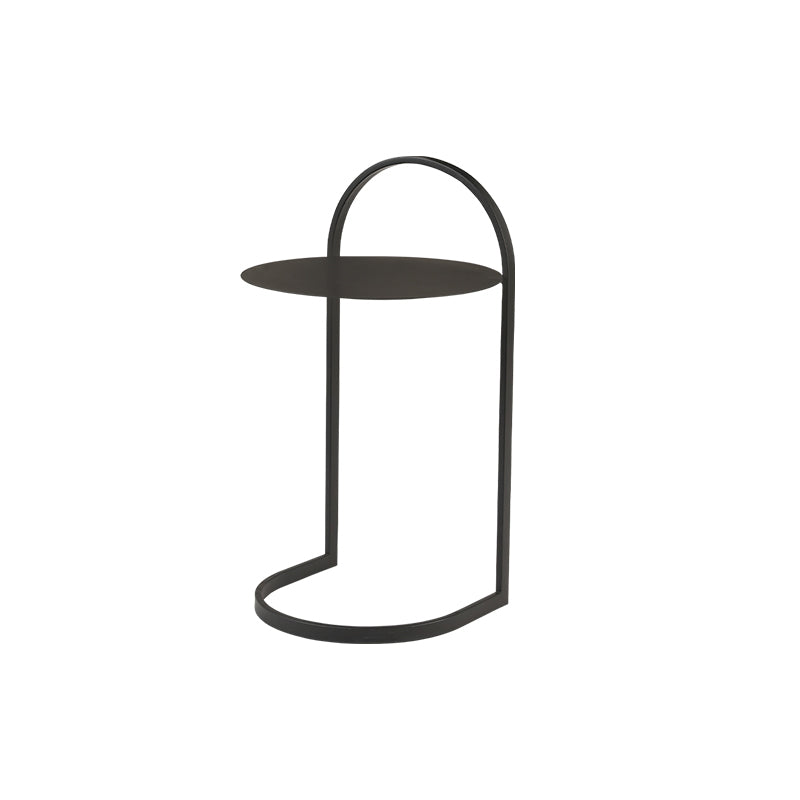 Metal Round Night Table Modern Non-Storage Legs Included Nightstand in Black/Gold