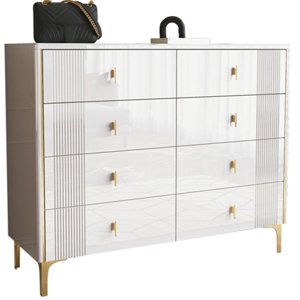 Glam Wood Chest with Stone Top Chest with Drawers for Bedroom
