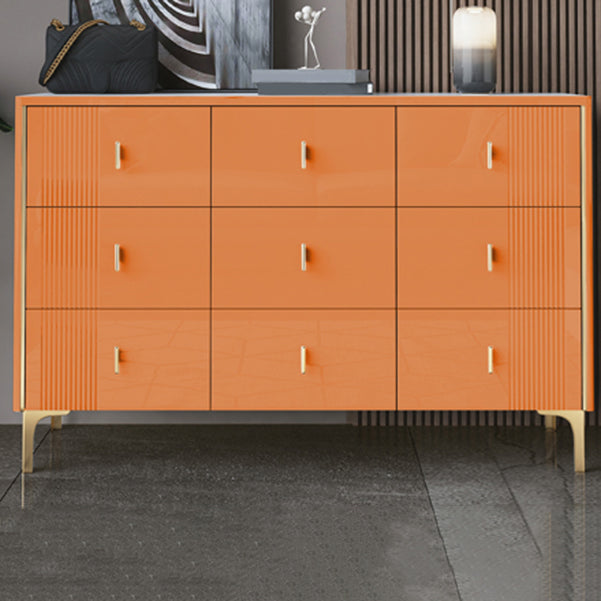 Glam Wood Chest with Stone Top Chest with Drawers for Bedroom