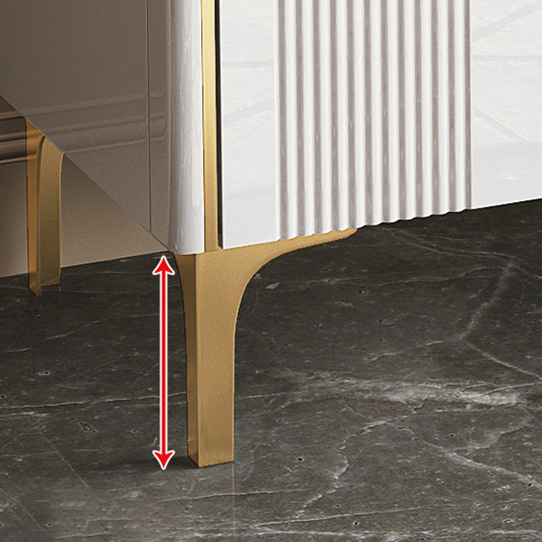 Glam Wood Chest with Stone Top Chest with Drawers for Bedroom