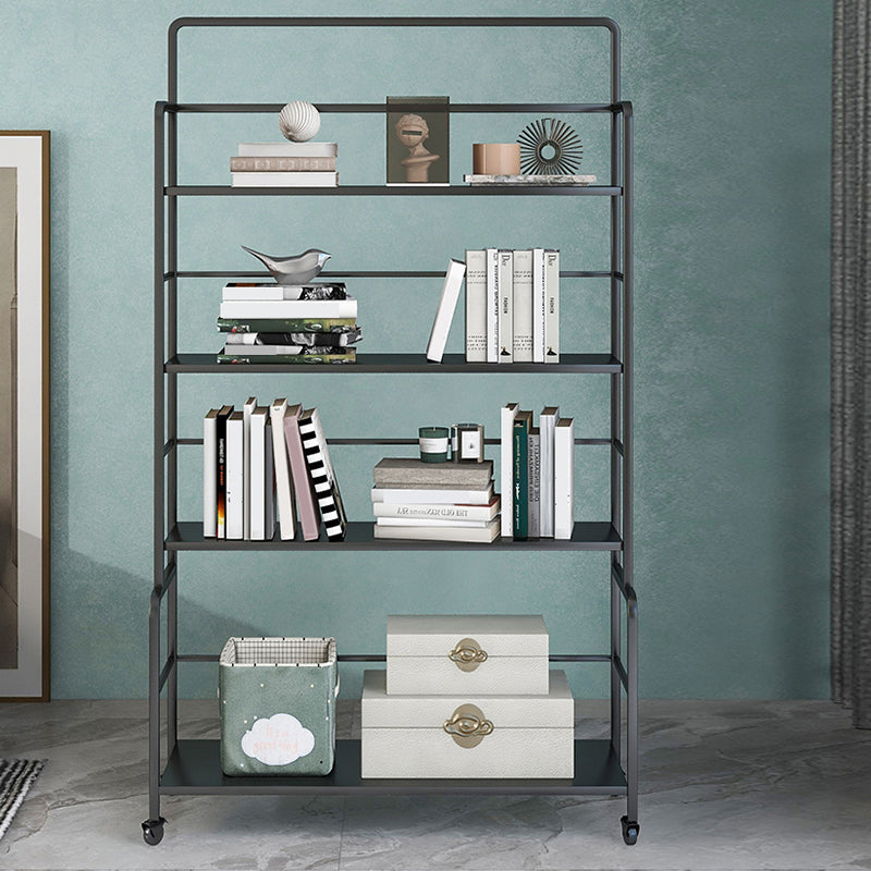 Etagere Iron Bookshelf Open Back Modern Bookcase With Rectangular Shelves