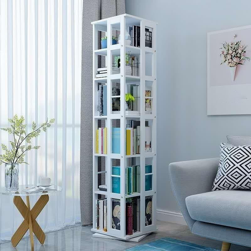 3/4/6-Shelf Contemporary Bookcase Metal Book Shelf Wooden Shelves for Living Room