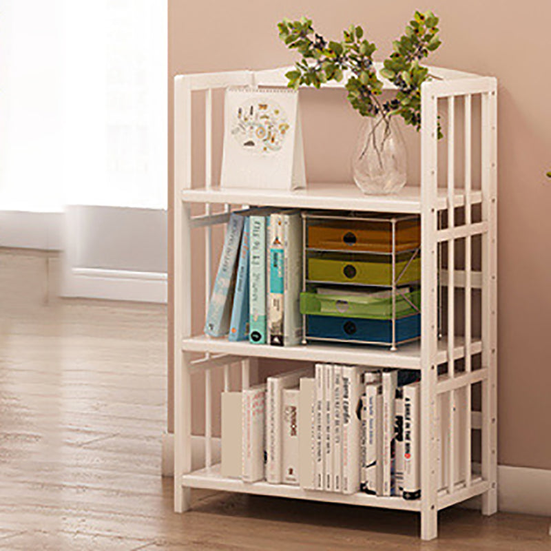 White Simple Open Back Bookshelf Adjustable Bookcase for Office