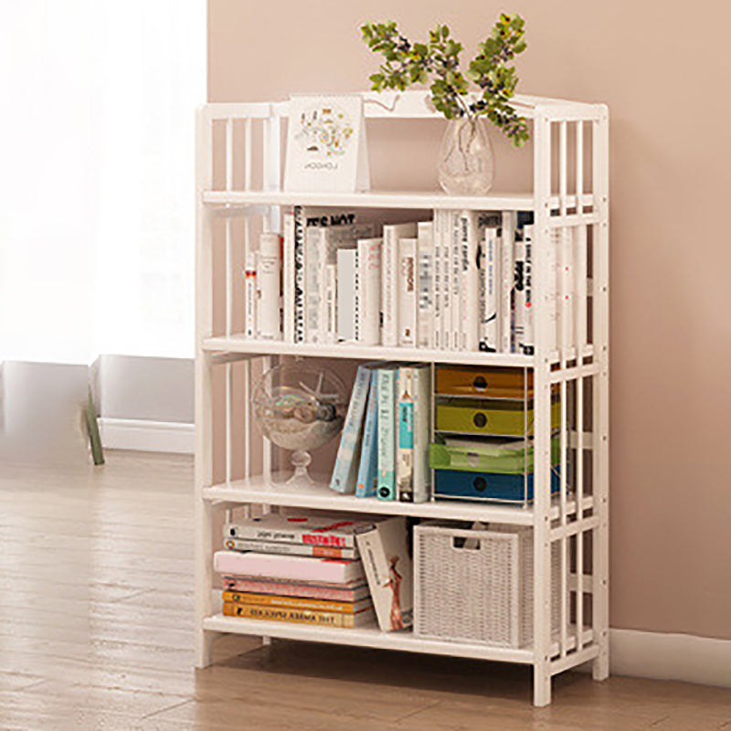White Simple Open Back Bookshelf Adjustable Bookcase for Office