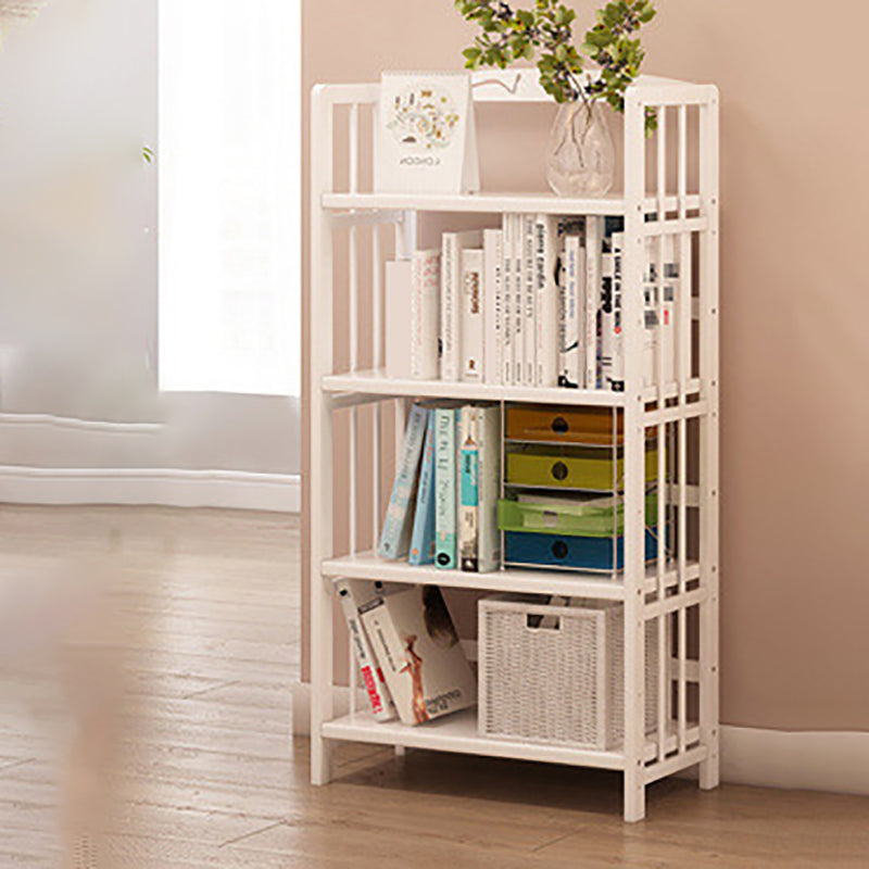 White Simple Open Back Bookshelf Adjustable Bookcase for Office