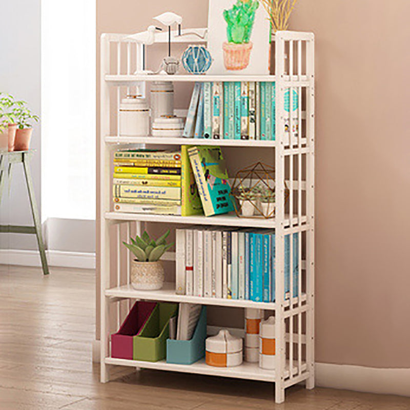White Simple Open Back Bookshelf Adjustable Bookcase for Office