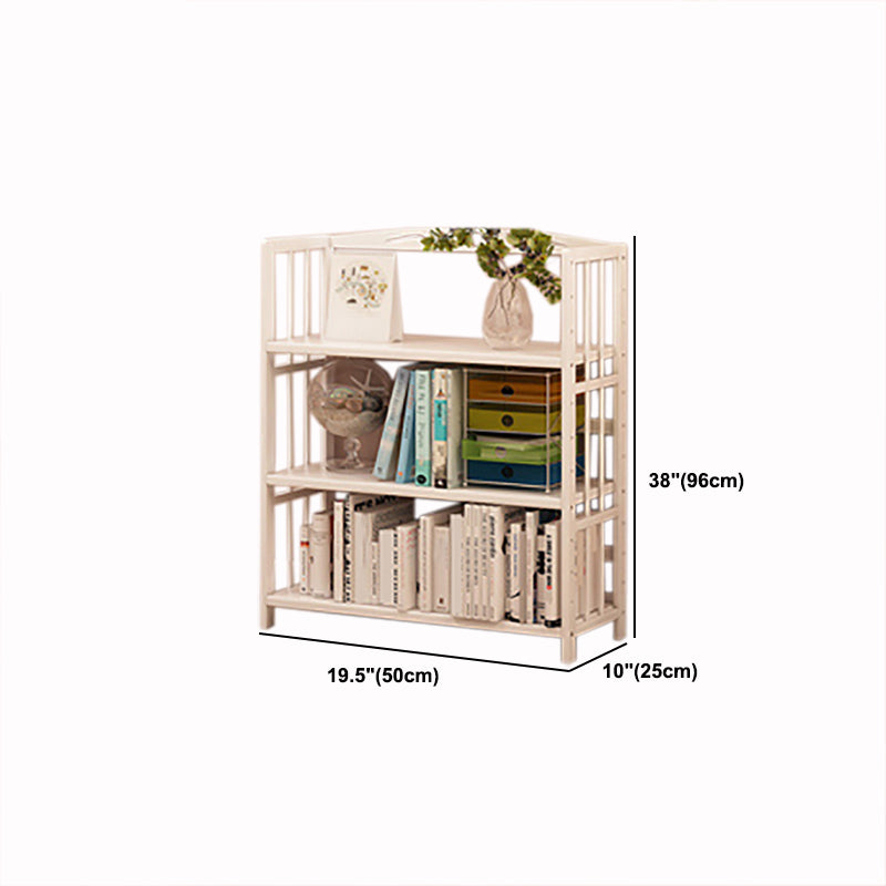 White Simple Open Back Bookshelf Adjustable Bookcase for Office