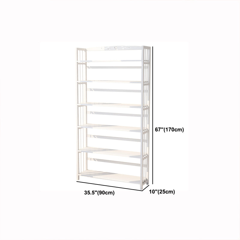White Simple Open Back Bookshelf Adjustable Bookcase for Office