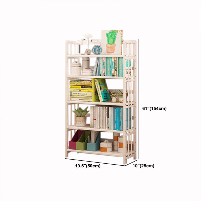 White Simple Open Back Bookshelf Adjustable Bookcase for Office
