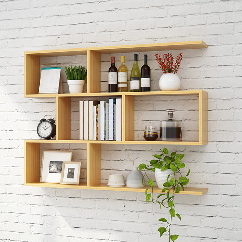 Floating Wall Mounted Shelf Bookcase Soild Wood Book Shelf for Study Room