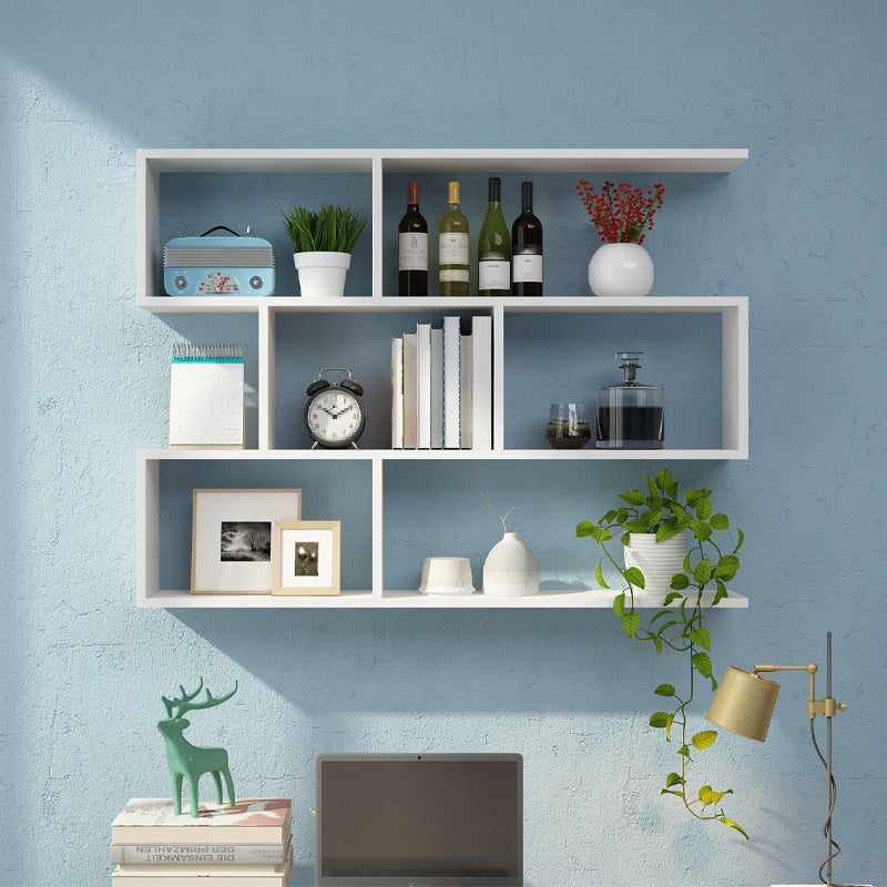 Floating Wall Mounted Shelf Bookcase Soild Wood Book Shelf for Study Room