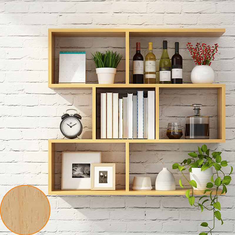 Floating Wall Mounted Shelf Bookcase Soild Wood Book Shelf for Study Room