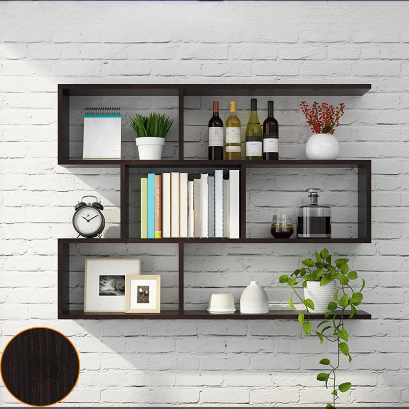 Floating Wall Mounted Shelf Bookcase Soild Wood Book Shelf for Study Room