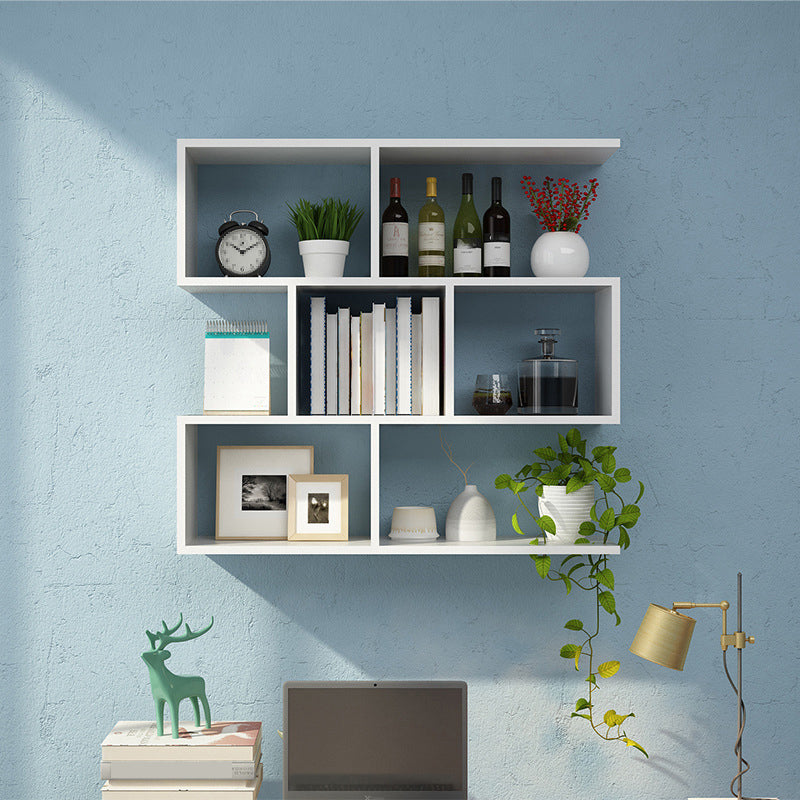 Floating Wall Mounted Shelf Bookcase Soild Wood Book Shelf for Study Room