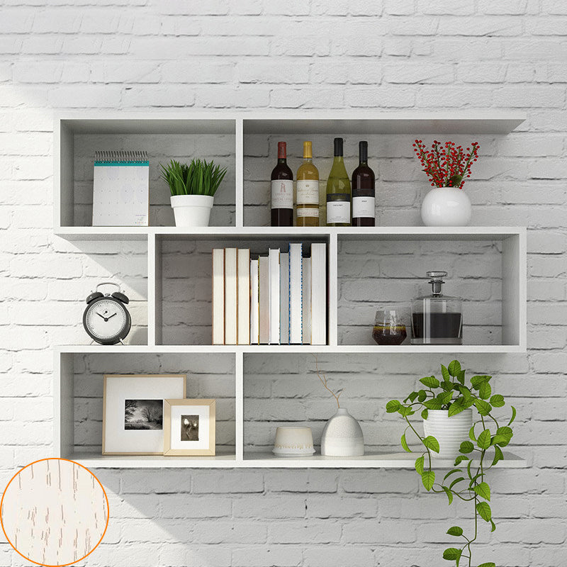 Floating Wall Mounted Shelf Bookcase Soild Wood Book Shelf for Study Room