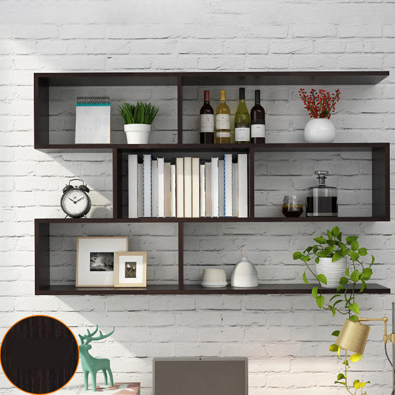 Floating Wall Mounted Shelf Bookcase Soild Wood Book Shelf for Study Room