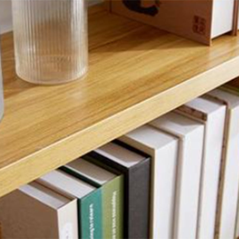 Modern geometry Bookshelf Multi Shelfs Open Back Bookcase in Natural