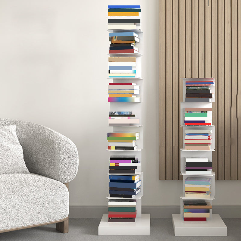 13.8" Wide Corner Shelf Bookcase Modern Metal Bookcase Multi Tiers Closed Back